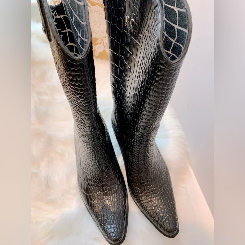 NWOT ☔️FAUX SNAKESKIN PRINT COWBOY RAIN BOOTS SWEET BEAUTY COLLECTION Super Sexy